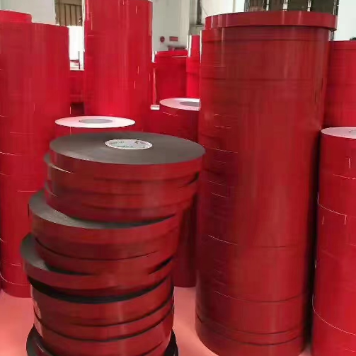 现货供应1.5 mm红膜黑胶pe泡棉双面胶